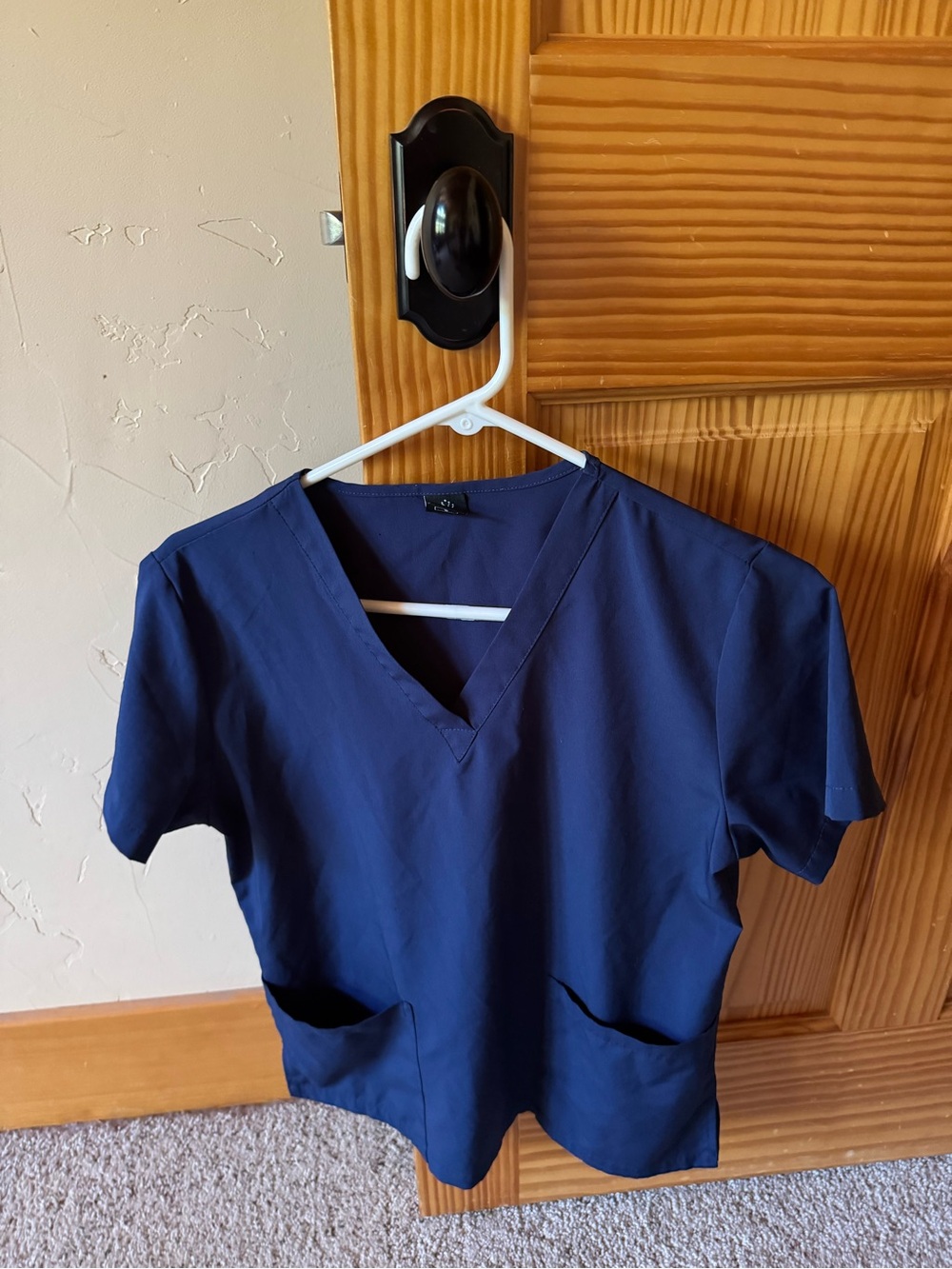 Navy  Scrubs V-Neck Medical Scrub Top and jogger bottom scrub set